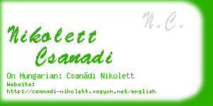 nikolett csanadi business card
